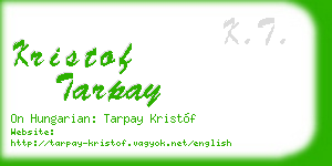 kristof tarpay business card